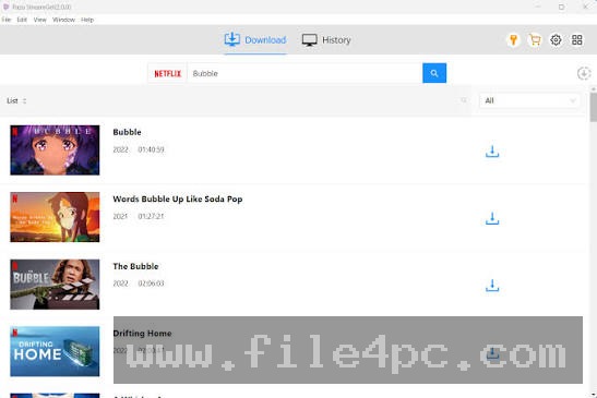 The main interface displaying the grid of supported streaming platforms available in the All-In-One version.
